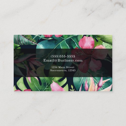 熱帯フローラ離れハイビスカスハワイアン熱帯 名刺 (裏面)