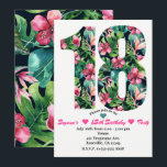 熱帯フローラ18 18th誕生日パーティーへの招待 招待状<br><div class="desc">熱帯フローラ18 18バースデーパーティ招待状。カスタマイズイベント</div>