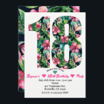 熱帯フローラ18 18th誕生日パーティーへの招待 招待状<br><div class="desc">熱帯フローラ18 18バースデーパーティ招待状。カスタマイズイベント</div>