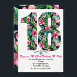 熱帯フローラ18 18th誕生日パーティーへの招待 招待状<br><div class="desc">熱帯フローラ18 18バースデーパーティ招待状。カスタマイズイベント</div>