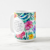 熱帯フローラ |アクアストライプ |母の日の写真 コーヒーマグカップ (正面左)