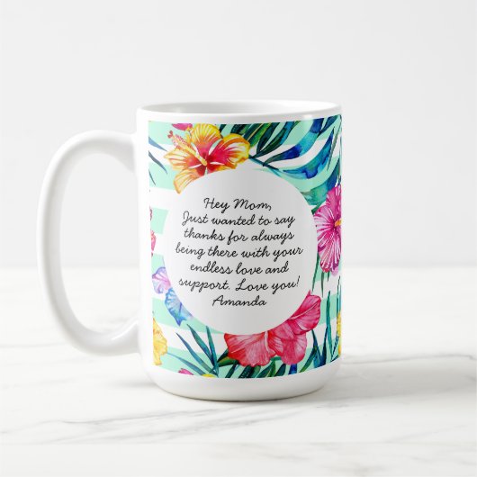 熱帯フローラ |アクアストライプ |母の日の写真 コーヒーマグカップ (左)