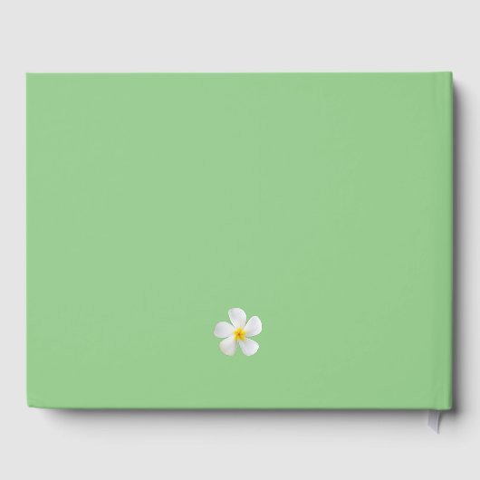 熱帯フローラ、セージの白いプルメリア結婚、 ゲストブック (裏面)