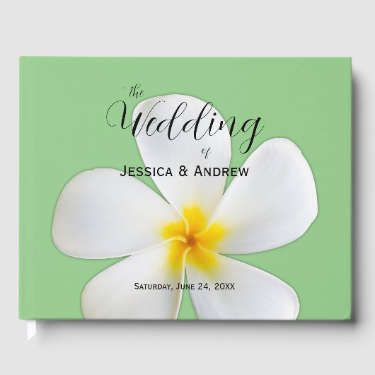 熱帯フローラ、セージの白いプルメリア結婚、 ゲストブック (正面)