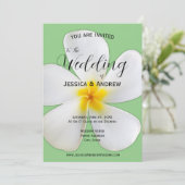 熱帯フローラ、セージの白いプルメリア結婚、 招待状 (スタンド正面)