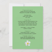 熱帯フローラ、セージの白いプルメリア結婚、 招待状 (裏面)