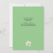 熱帯フローラ、セージの白いプルメリア、ブライダル 招待状 (裏面)