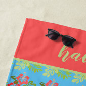 熱帯フローラ パーソナライズされた ビーチタオル (インサイチュ)