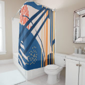 熱帯フローラ:モダンヘッダー シャワーカーテン (インサイチュ)