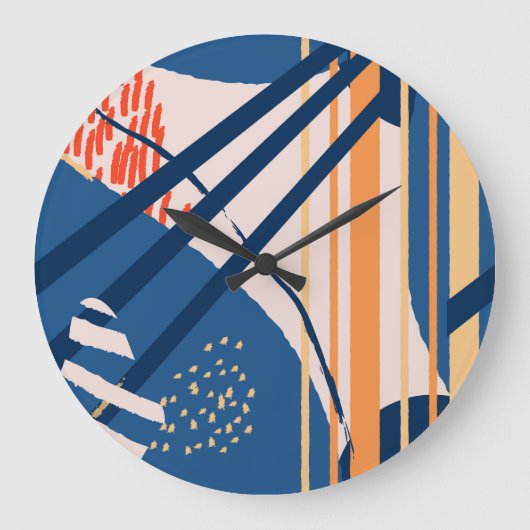 熱帯フローラ:モダンヘッダー ラージ壁時計 (正面)