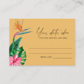 熱帯フローラ – 日付の夜のアイディア\日付のjar エンクロージャーカード (正面)