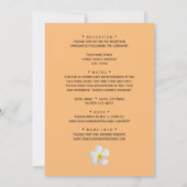 熱帯フローラ、白プルメリアオレンジ結婚ズ 招待状 (裏面)