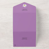 熱帯フローラ、白プルメリア、ラベンダー結婚、 オールインワン招待状 (外側)