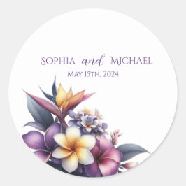 熱帯フローラ-結婚式用シール ラウンドシール