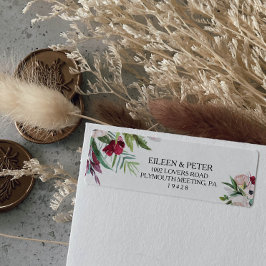 熱帯フローラ・緑差出人住所ラベル ラベル