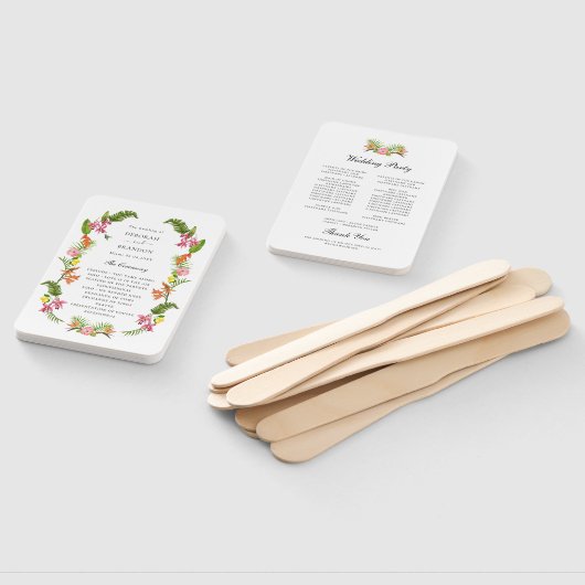 熱帯フローラ・緑庭園の結婚式計画 ハンドファン (組立なし)