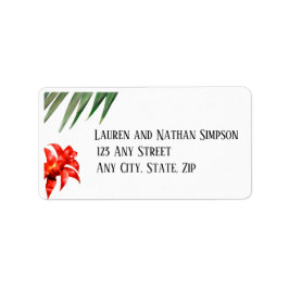 熱帯フローラ、自然色、モダンラベル ラベル