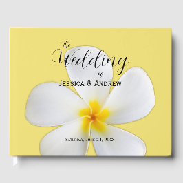 熱帯フローラ、黄色の白いプルメリア結婚、 ゲストブック
