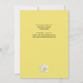 熱帯フローラ、黄色の白いプルメリア結婚、 セーブザデート (裏面)