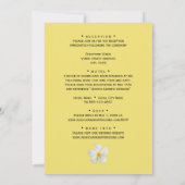 熱帯フローラ、黄色の白いプルメリア結婚、 招待状 (裏面)