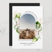 熱帯フローラ | Boho日付を保存 セーブザデート (正面/裏面)