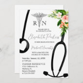 熱帯フローラRN看護学校卒業パーティー 招待状 (正面/裏面)