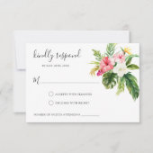 熱帯フローラRSVP応答カード 招待状 (正面)