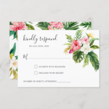 熱帯フローラRSVP応答カード