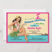 熱帯ブライダルシャワーの招待のプールを囲んでのパーティ 招待状 (正面)