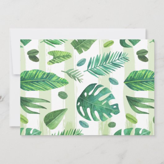 熱帯ブライダルシャワーの招待のプールを囲んでのパーティ 招待状 (裏面)