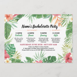 熱帯ブライダルシャワーの旅程のアロハ招待 招待状