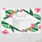 熱帯ブライダルシャワーアドバイスと願い 便箋 (正面)