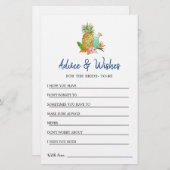 熱帯ブライダルシャワーアドバイス&ウィッシュカード (正面/裏面)