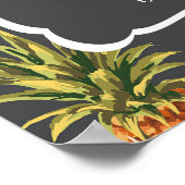 熱帯ブライダルシャワーウェルカムサインパイナップル ポスター (角)