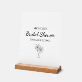 熱帯ブライダルシャワーエレガントヤシの木 アクリルサイン (傾斜)