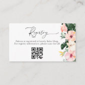 熱帯ブライダルシャワーギフト登録QRカード エンクロージャーカード (正面)