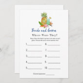 熱帯ブライダルシャワーゲーム 招待状 (正面/裏面)