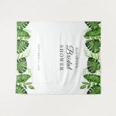 熱帯ブライダルシャワーバックグラウンドジャングル植物学 タペストリー (正面(横))