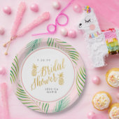 熱帯ブライダルシャワーパーソナライズされた紙プレート ペーパープレート (パーティー)