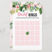 熱帯ブライダルシャワービンゴゲームカード (正面/裏面)