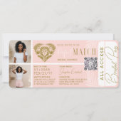 熱帯ブライダルシャワーピックルボールパーティーチケット 招待状 (正面)