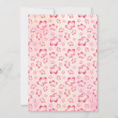 熱帯ブライダルシャワーピンクプルメリア 招待状 (裏面)