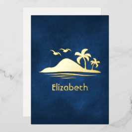 熱帯ブライダルシャワーフォイル招待状 箔招待状