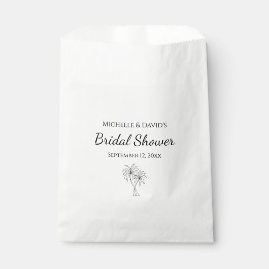 熱帯ブライダルシャワーモダンエレガントヤシの木 フェイバーバッグ (正面)