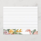 熱帯ブライダルシャワーレシピカード (裏面)