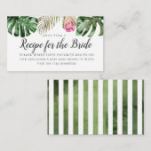 熱帯ブライダルシャワーレシピリクエストカード エンクロージャーカード (正面/裏面)