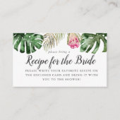 熱帯ブライダルシャワーレシピリクエストカード エンクロージャーカード (正面)