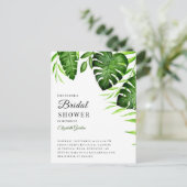熱帯ブライダルシャワー植物性グリーンリーモンステラ ポストカード (スタンド正面)