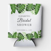 熱帯ブライダルシャワー水彩緑 缶クーラー (正面)