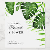 熱帯ブライダルシャワー水色ジャングル離れ群 ワインラベル (シングルラベル)